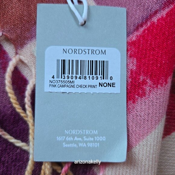 NWT Wool Cashmere Lightweight Scarf Nordstrom Pink Purple - Picture 4 of 11